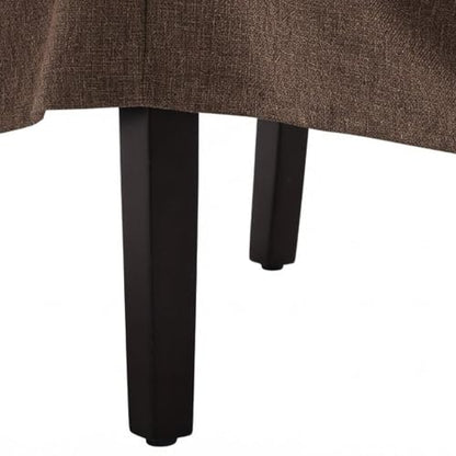 Arm Dining Chair Fabric Long Skirt Slipcovered High Back Upholstered Dinner - color: Brown, size: 2 PCS