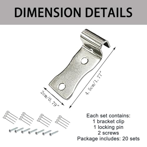 20 Pack Sofa Zig Zag Spring Repair Brackets, Sofa Spring Repair Kit Includes All Hardware, Silver