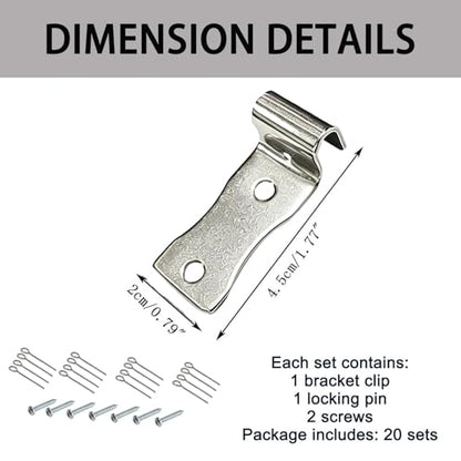 20 Pack Sofa Zig Zag Spring Repair Brackets, Sofa Spring Repair Kit Includes All Hardware, Silver