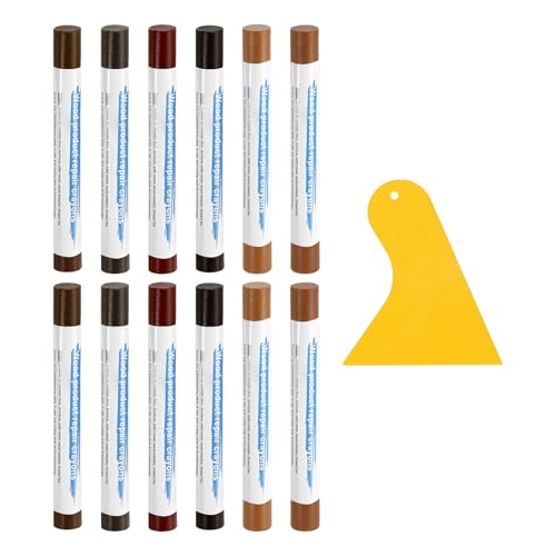 uxcell 12Pcs Wood Filler Sticks Kit, 12 Colors Sandal& Birch Series - color: Sandalbirch Series