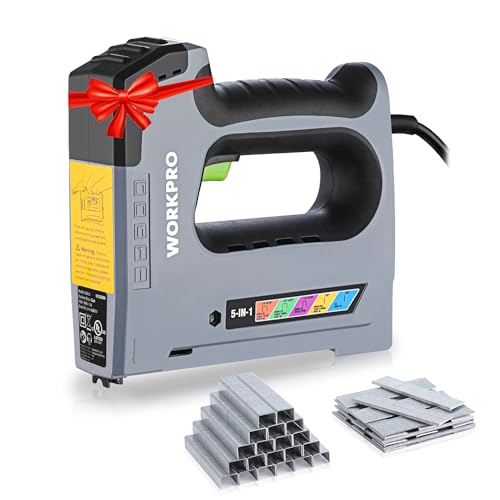 WORKPRO 110V 5-in-1 Corded Electric Staple Gun & Brad Nailer Kit