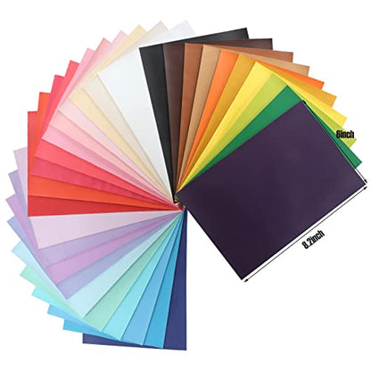 CDY Smooth Faux Leather Sheets : 30Pcs/Set 8.2" x 6" Soft Leather Fabric