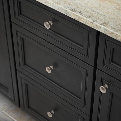 Franklin Brass (10-Pack) – Satin Nickel Cabinet Knobs for Dressers, Drawers, Kitchen Cabinet Door, Vanity, Furniture, Closet Knobs, 1-3/16 Inch Round | Mushroom - color: Satin Nickel
