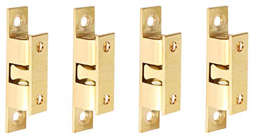 Alise Brass Double Roller Catch Cabinet Latches Door Catch 47mm,Gold,4 Pcs - color: Gold, size: 47mmX30mm