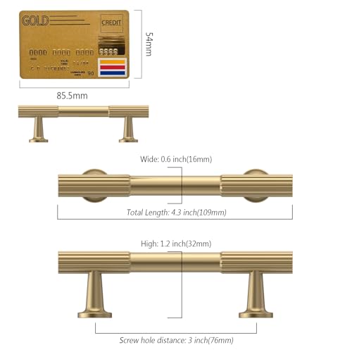 Amerdeco 10 Pack Champagne Bronze Cabinet Pulls 3" - color: Champagne Bronze, size: 3"/76MM