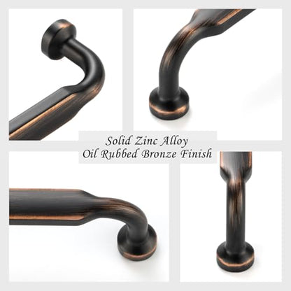 7-1/2 in Oil Rubbed Bronze Cabinet Pulls 5 Pack Footed Handles P2302 - color: Oil Rubbed Bronze, size: 7-1/2" Hole Centers-5 Pcs