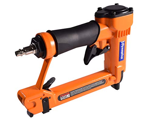 Dynastus Pneumatic Upholstery Staple Gun, 21 Gauge 1/2" Wide Crown Air Stapler Kit, by 1/4-Inch to 5/8-Inch, 1/4-Inch to 5/8-Inch, with 3000 Staples, Orang