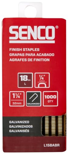 SENCO Collated Medium Wire Staples, Galvanized, 18 GA (L15BABR) 1,000 Box - size: 1,000 ct., style: 1-1/4 inch