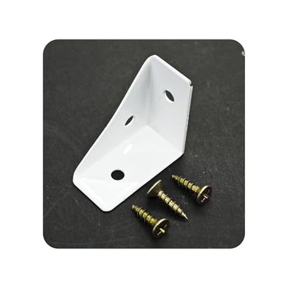 4Pcs 38mm x 38mm Triangle Corner Brackets with Screws, Metal Angle Shelf Braces for Desk, Bed, Table, Cabinets, and Shelves(White) - size: White