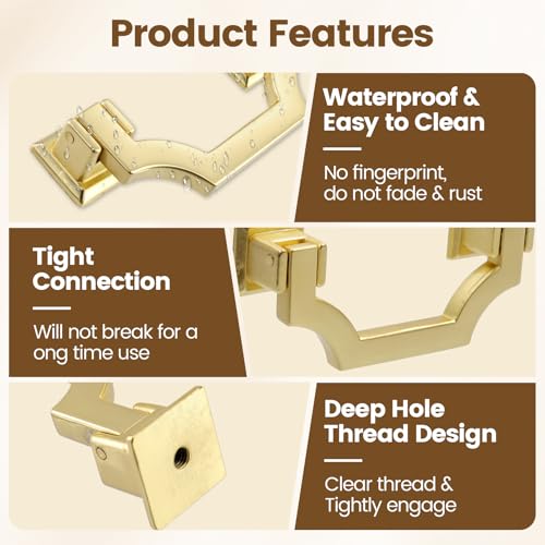 Geesatis 4Pcs Gold Cabinet Pulls, 2.5"Hole Center Zinc Alloy Drawer Handles - color: Gold(4Pcs), size: 2.5inch