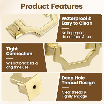 Geesatis 4Pcs Gold Cabinet Pulls, 2.5"Hole Center Zinc Alloy Drawer Handles - color: Gold(4Pcs), size: 2.5inch