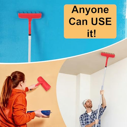 Ceiling Paint Roller No Drip Kit – 8FT Extension Rod Paint Roller Shield