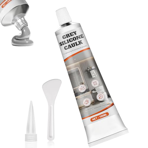 Gray Silicone Caulk, Flexible & Waterproof Caulking, Easy Squeeze - color: Gray