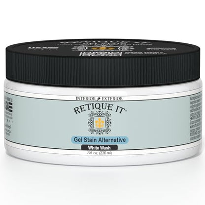 Retique It Water-Based Gel Stains (8 Ounce Stain, White Wash) - color: 98 White Wash, size: 8 Ounce Stain
