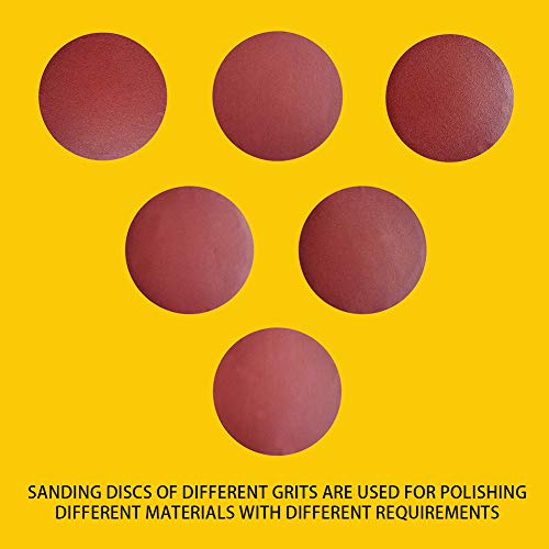 18 PCS 12 Inch NO-Hole PSA Aluminum Oxide Sanding Disc, Self Stick(3 Each of 60 100 150 180 240 400 Grit) Brown - style: 12 Inch