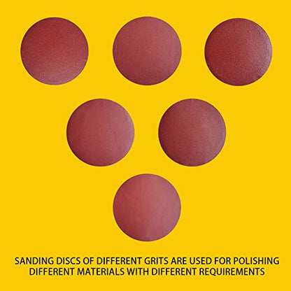 18 PCS 12 Inch NO-Hole PSA Aluminum Oxide Sanding Disc, Self Stick(3 Each of 60 100 150 180 240 400 Grit) Brown - style: 12 Inch