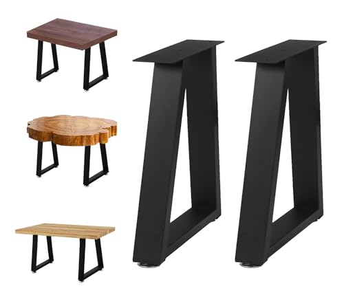 NXN-HOME 16 inch Trapezoid Metal Legs, Coffee Table Legs, Bench Metal Legs, Set of 2 Mid Century Home DIY Projects Black Furniture Legs(16”H x 10.8”W) - size: 16 inches-Trapezoid