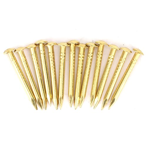 HEEPDD 100Pcs Brass Escutcheon Tacks Pins, Round Head Brad Nail 18mm Length - color: 18mm Length