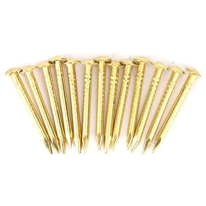 HEEPDD 100Pcs Brass Escutcheon Tacks Pins, Round Head Brad Nail 18mm Length - color: 18mm Length