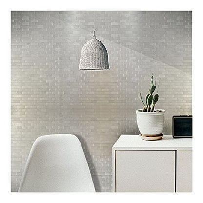 XUANINY 10-Sheet Peel and Stick Metal Backsplash Tiles, Self Adhesive Brushed Aluminum Subway 3D Wall Sticker for Kitchen Bathroom (12"x11.02") (10, Silver Brushed) - color: Silver brushed