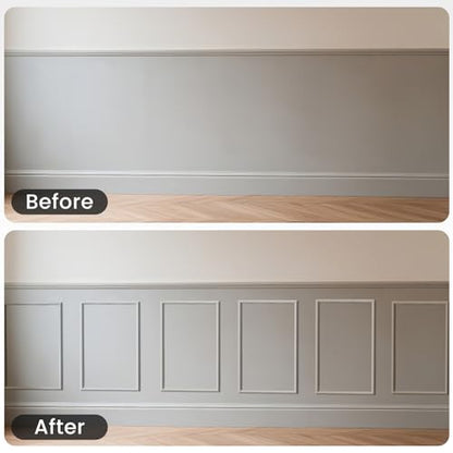 6 Sets Peel and Stick Wall Molding Kit, 12x24 Inch Premade Wainscoting Frames - color: 12''x24''-6pack