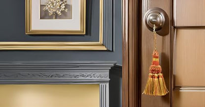 DÉCOPRO Noblesse Collection Elegant Hand Crafted 4" (10cm) Key Tassel (NKT) Rust Medley Multicolor #07H(Copper, Olive Green) Individually Sold - color: Rust Medley Multicolor (Color# 07h)