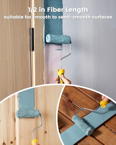Voomey 4 Inch Microfiber Small Paint Roller Kit - size: 11pcs