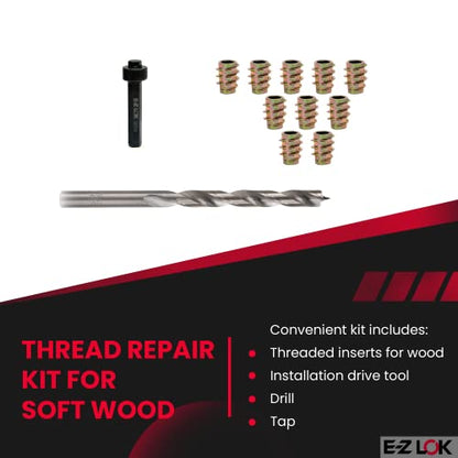 E-Z LOK Thread Repair Kit, 0.25-20 - size: 1/4-20 x 13mm, style: Flush