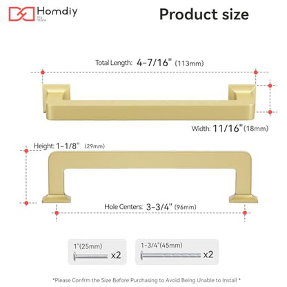 homdiy 30 Pack 3-3/4 Inch Gold Cabinet Handles, Solid Zinc Alloy Pulls - color: Gold, size: 3-3/4" Hole Center