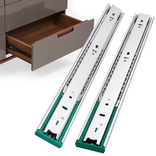 homdiy 10 Pairs Soft Close Drawer Slides 24 Inch Heavy Duty Side Mount Rail - color: Silver, size: 24 Inch