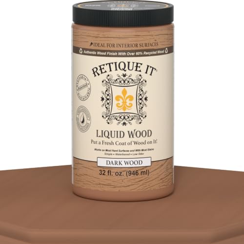 Retique It Liquid Wood - Dark Wood Pint - Paint and Stain It - Stainable Fiber Paint - Put a Fresh Coat on It (16 Fl Oz) - color: 3 Dark Wood, size: 16 Fl Oz (Pack of 1)