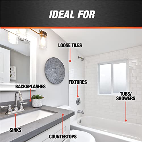 DAP Kwik Seal Kitchen & Bath Adhesive Caulk, White, 2.8 oz (7079800954) - size: 2.8 oz
