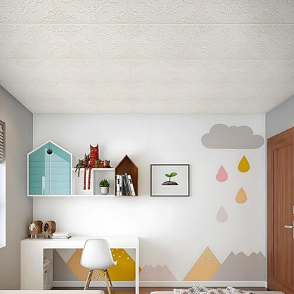 Peel and Stick Ceiling Tiles, Ceiling Tiles Foam 16 Pcs 3D Wall Panels - color: Symmetra, size: 16pcs