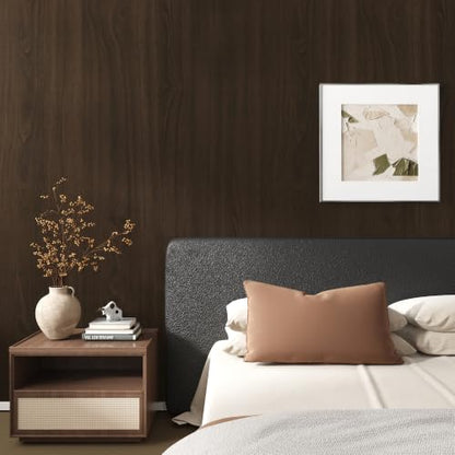 Walnut Contact Paper Textured Peel and Stick Wallpaper for Bedroom - color: Chocolate Brown, size: 15.7" x 354"