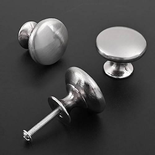 Satin Brushed Nickel Cabinet Knobs 4 Pack Round Closet Knob - color: Brushed Nickel, size: 4