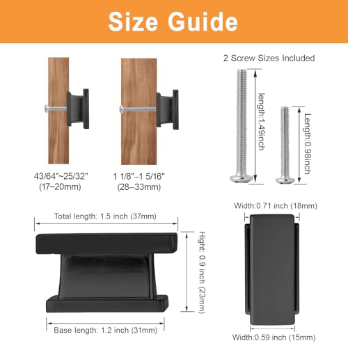 VEHCIL 20 Pack Square Matte Black Kitchen Cabinet Knobs Black Drawer Dresser Knobs Cabinet Handles for Cupboard Closet Bathroom Kitchen Cabinet Hardware,Solid Zinc Alloy - color: Matte Black, size: 1.5 Inch Knob
