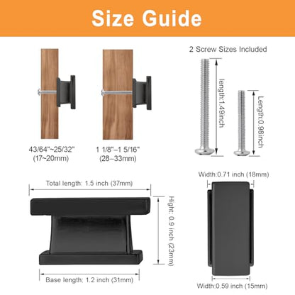 VEHCIL 20 Pack Square Matte Black Kitchen Cabinet Knobs Black Drawer Dresser Knobs Cabinet Handles for Cupboard Closet Bathroom Kitchen Cabinet Hardware,Solid Zinc Alloy - color: Matte Black, size: 1.5 Inch Knob