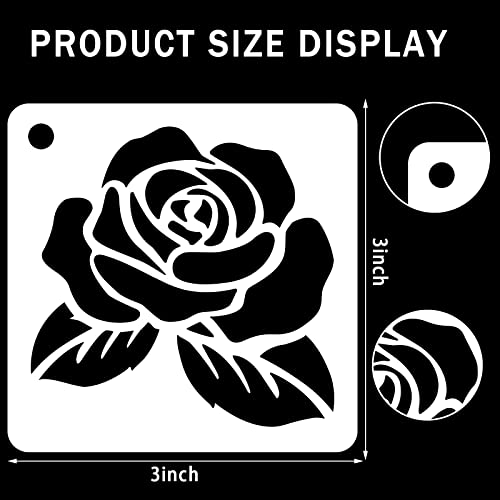 Augshy 56 Pack Flower Stencils for Painting, Butterfly and Bird, 3 Inch - style: Flowering Plants