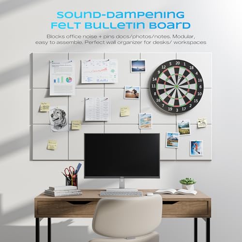 6 Pack Self-Adhesive Sound Proof Foam Panels for Walls 12"x12"x0.4" Fabric - color: White, size: Basic 6-Pack