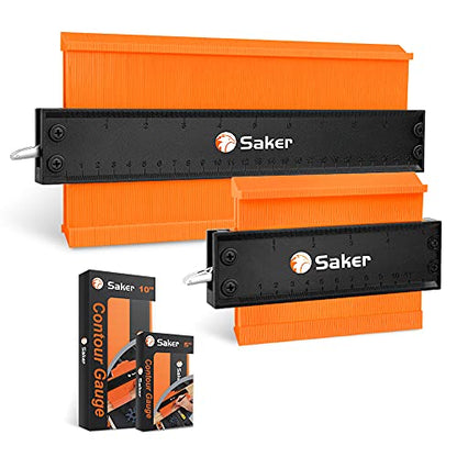 Saker Contour Gauge Duplication 10inch + 5 inch and Saker 4-in-1 Drilling Positioning Ruler