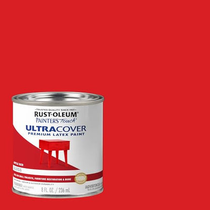 Rust-Oleum Painter's Touch Latex Brush-On Paint, Gloss Apple Red - color: Gloss Apple Red, size: 8 Fl Oz (Pack of 1)