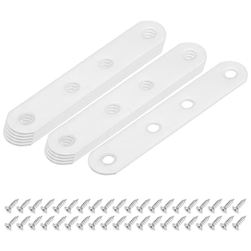M METERXITY 10-Pack Flat Straight Brackets 3.74x0.71in, White - color: White, size: 95mm
