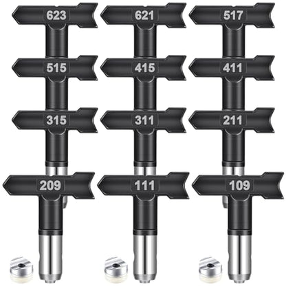 Zhengmy 12 Pcs Spray Tips, 109, 111, 209, 211, 311, 315, 411, 415, 515, 517 - size: 109, 111, 209, 211, 311, 315, 411, 415, 515, 517
