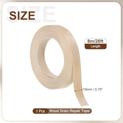 uxcell 0.75" x26 ft Wood Grain Repair Tape, Pre-Glued Iron on, Birch - color: Birch, size: 0.75" x 26 ft