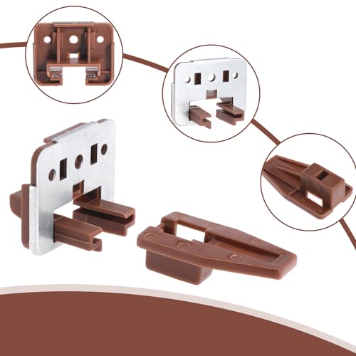 10Pcs Drawer Slide Track Guide Glide with Drawer Guide Metal Backing and Drawer Stop for Center Mount Drawer for Dressers for Nightstand for Rite-Trak I 168 Drawer Slide Systems - style: 10Pcs w/metal backing