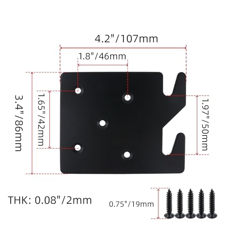 Heavy Duty Wood Bed Rail Hook Plates, Headboards and Foot-Boards with Screws, Bed Rail Fitting Bracket for Beds Frames, 4.2"x3.4"(LxW) - size: 4.2"x3.4"/107x86mm(LxW)