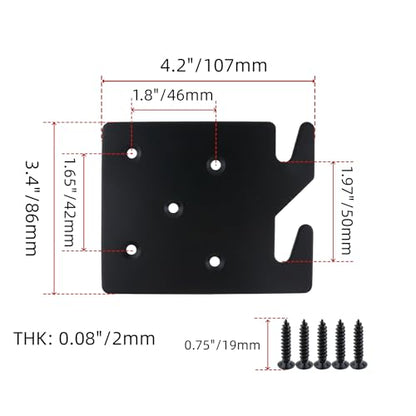 Heavy Duty Wood Bed Rail Hook Plates, Headboards and Foot-Boards with Screws, Bed Rail Fitting Bracket for Beds Frames, 4.2"x3.4"(LxW) - size: 4.2"x3.4"/107x86mm(LxW)