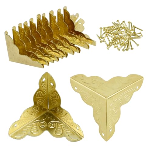 SDTC Tech 12 Pack Furniture Corner Protector 1" x 1" Antique Gold - color: Gold