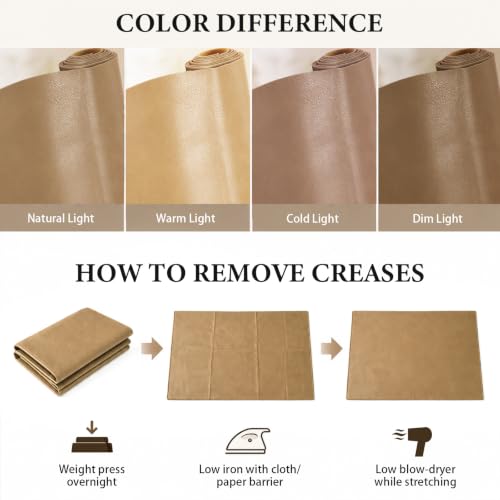 Faux Leather 1.00mm Upholstery Fabric by the Yard 55x108 Inch Light Tan - color: Light Tan, size: Pre Cut 3 Yard