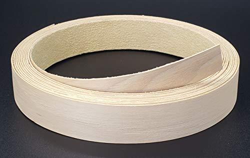Edge Banding-EBQuick-Real Un-Finished Wood Veneer Tape, Sanded Perfectly, Pre-Glued with Hot Melt Adhesive, Easy Application Iron-On. Flexible, 13/16” Wide-Made in USA. (Hickory-25'LF Roll) - color: Hickory-25'LF Roll